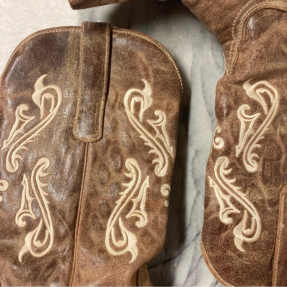SOLD     Corral Cowboy Cowgirl Boots Sz 9 Honey Cortez Embroidered Tan Brown - Picture 9 of 15